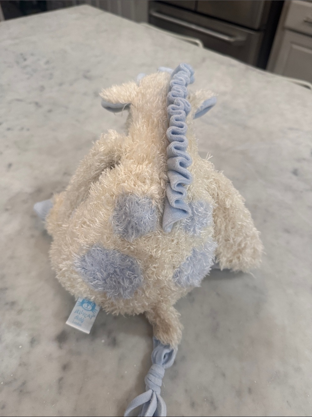 Rare Jellycat giraffe plush in blue and ivory - Picture 4 of 5